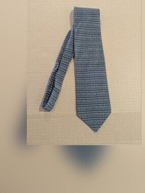 Ottimo Is Via Roma Men's 100% Silk Handmade Gray Pattern Tie *EUC